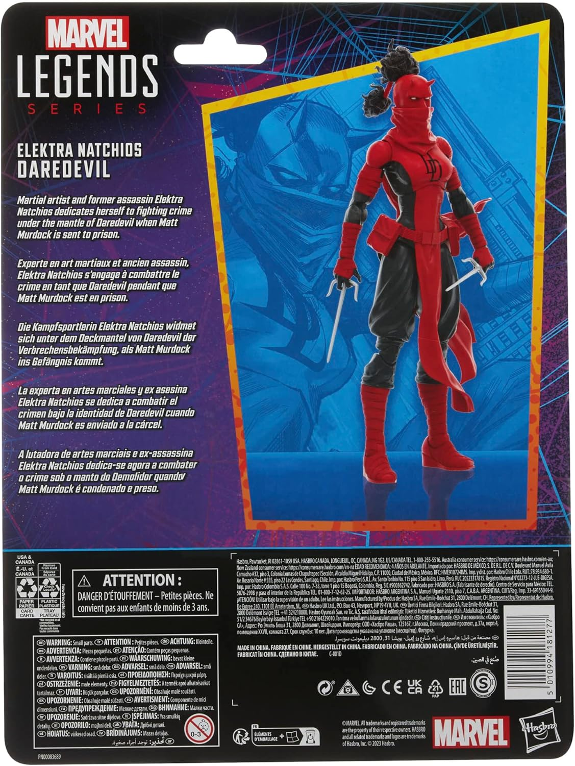 Marvel Hasbro Legends Series Elektra Natchios Daredevil, Collectible 6 Inch Action Figures, 2 Accessories image number 2