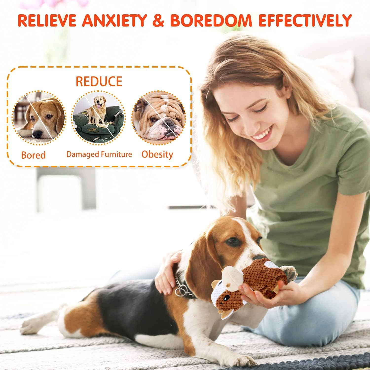 Intelligence Toy for Dogs - Sniffing Toy, Squeaky Puppy Toy, Interactive Dog Toy, Puzzle Toys for Dogs, Cattle Interactive Toy image number 5