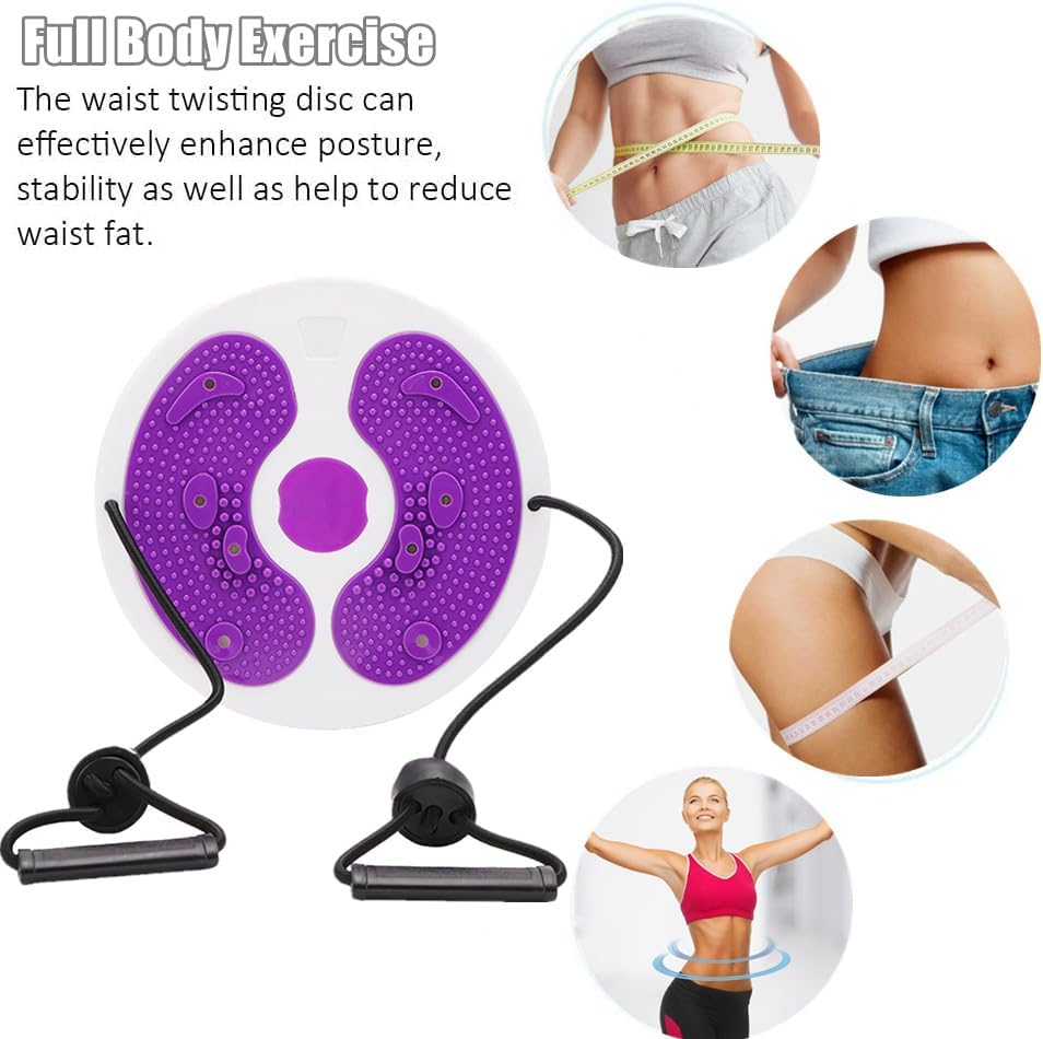 Waist Twisting Disc, Waist Whisper with Resistance Bands and Foot Massage, Body Shaping Waist Whisper Twisting Disc Board, Waist Trainer Machine for Exercise and Toning Workout Decoration (C)