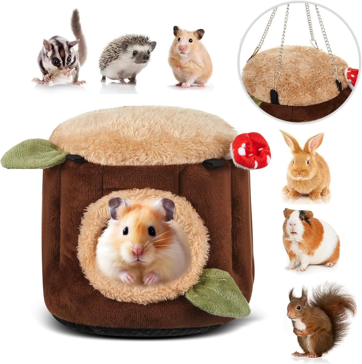 Norhogo Guinea Pig Cave Hammock Small Animal Beds Hideout Hamster Hamster House Hamster House Hammock Guinea Pigs Hammock for Dwarf Rabbits Chinchilla Hedgehog Parrot image number 4