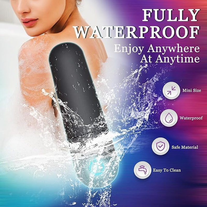Black Silicone Mini Bullet Vibee - 10 Modes Rechargeable Bullet Waterproof -Toys for Women Men Adult