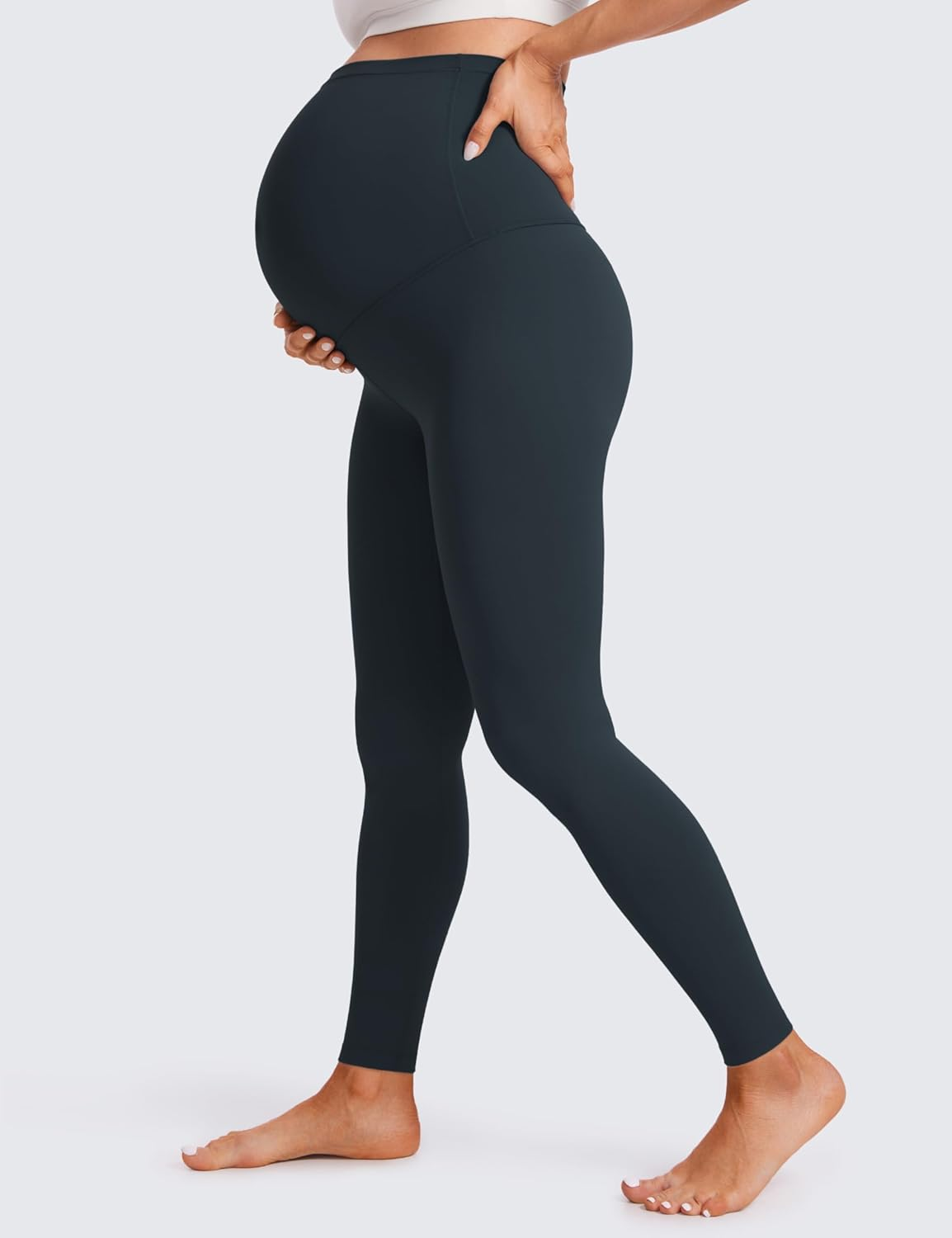 CRZ YOGA Butterluxe Extra Long Maternity Leggings for Tall Women 30'' Workout Yoga Lounge Pants over the Belly Pregnancy Soft image number 2