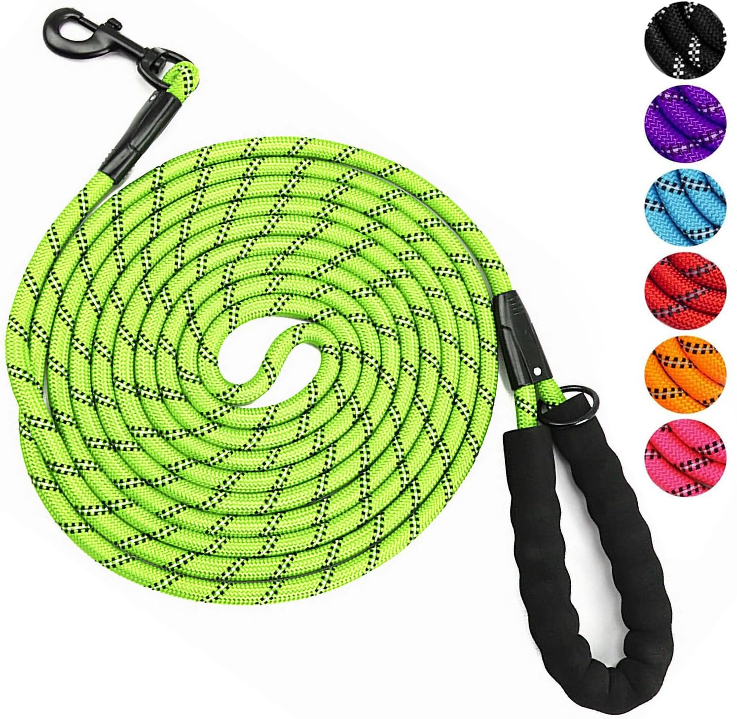 YOBOKO Luminous Explosion-Proof Dog Leash Reflective Strip Pet Dog Lead Leash Dog Chain Super Long 3M Leash for Strong Dogs Outdoor (Purple, 1.2CM X 3M/9.8FT)