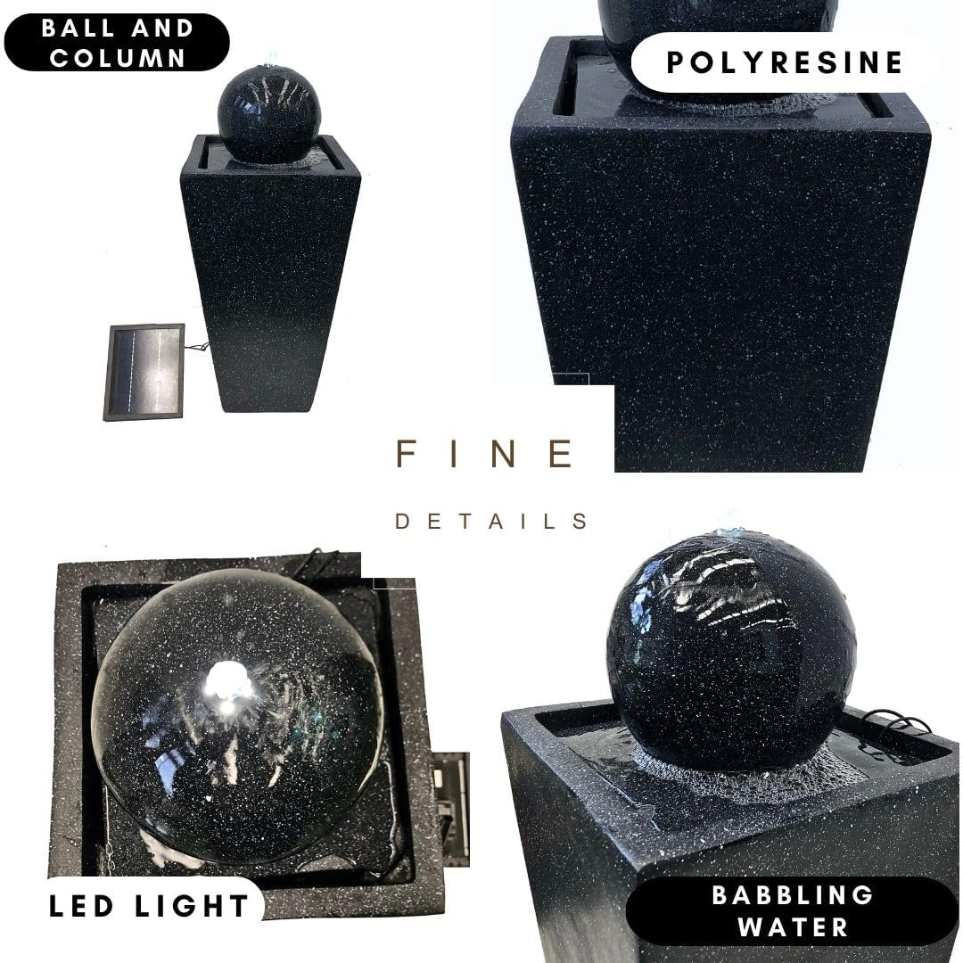 Ball and Column Solar Water Feature Water Fountain