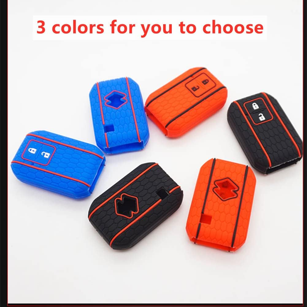 OTMIK Silicone Car Key Cover Case Compatible with Suzuki New Swift Wagon R Monopoly Ignis XL7 Soft Key Shell (Balck 2 Buttons) image number 3