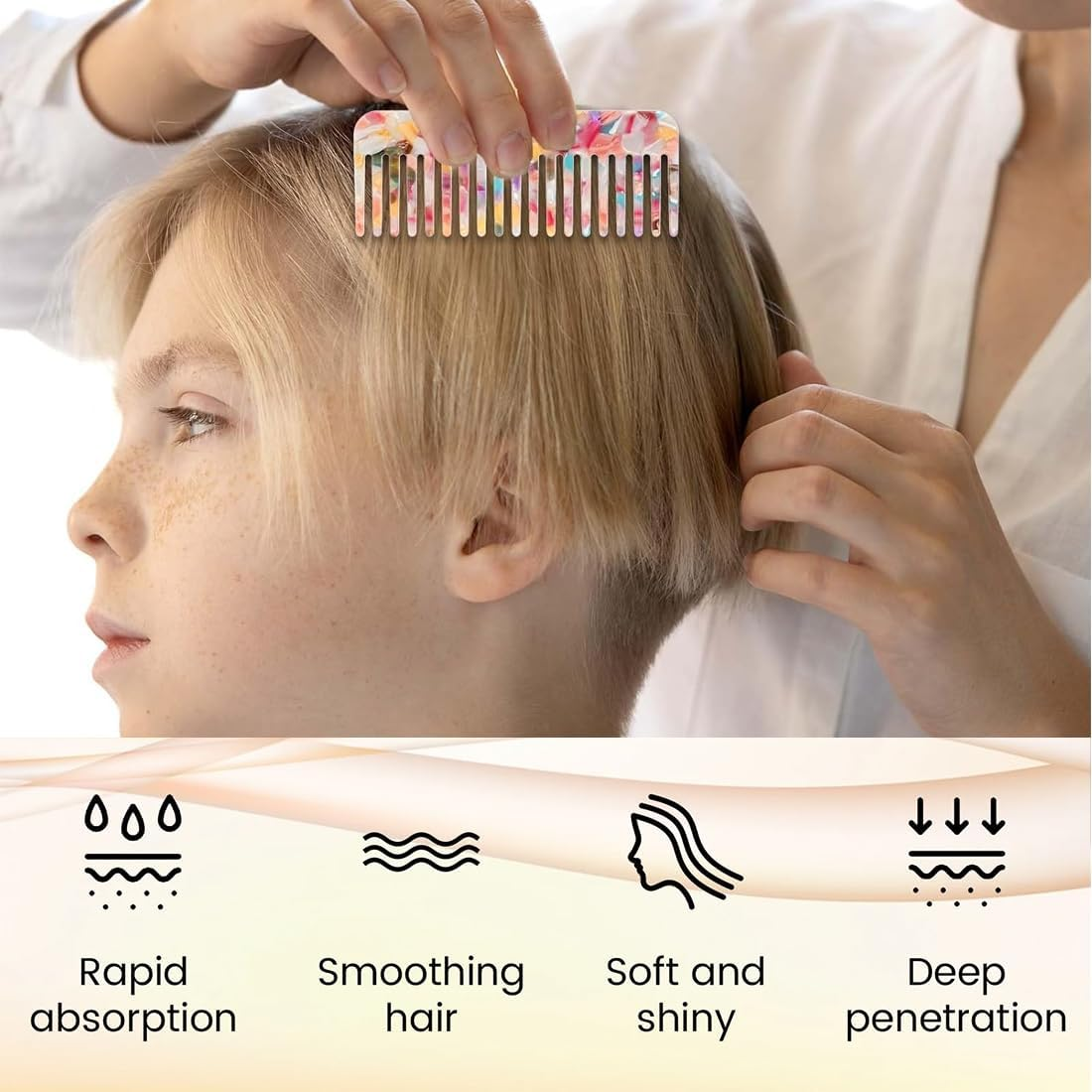 EUYKQNOI Pack of 2 Combs for Curls Curls Coarse Teeth Comb Curls Wide Tooth Comb Antistatic Comb with Large Teeth Hair Comb Wide Tooth Comb for Curls Long Hair Colourful image number 6