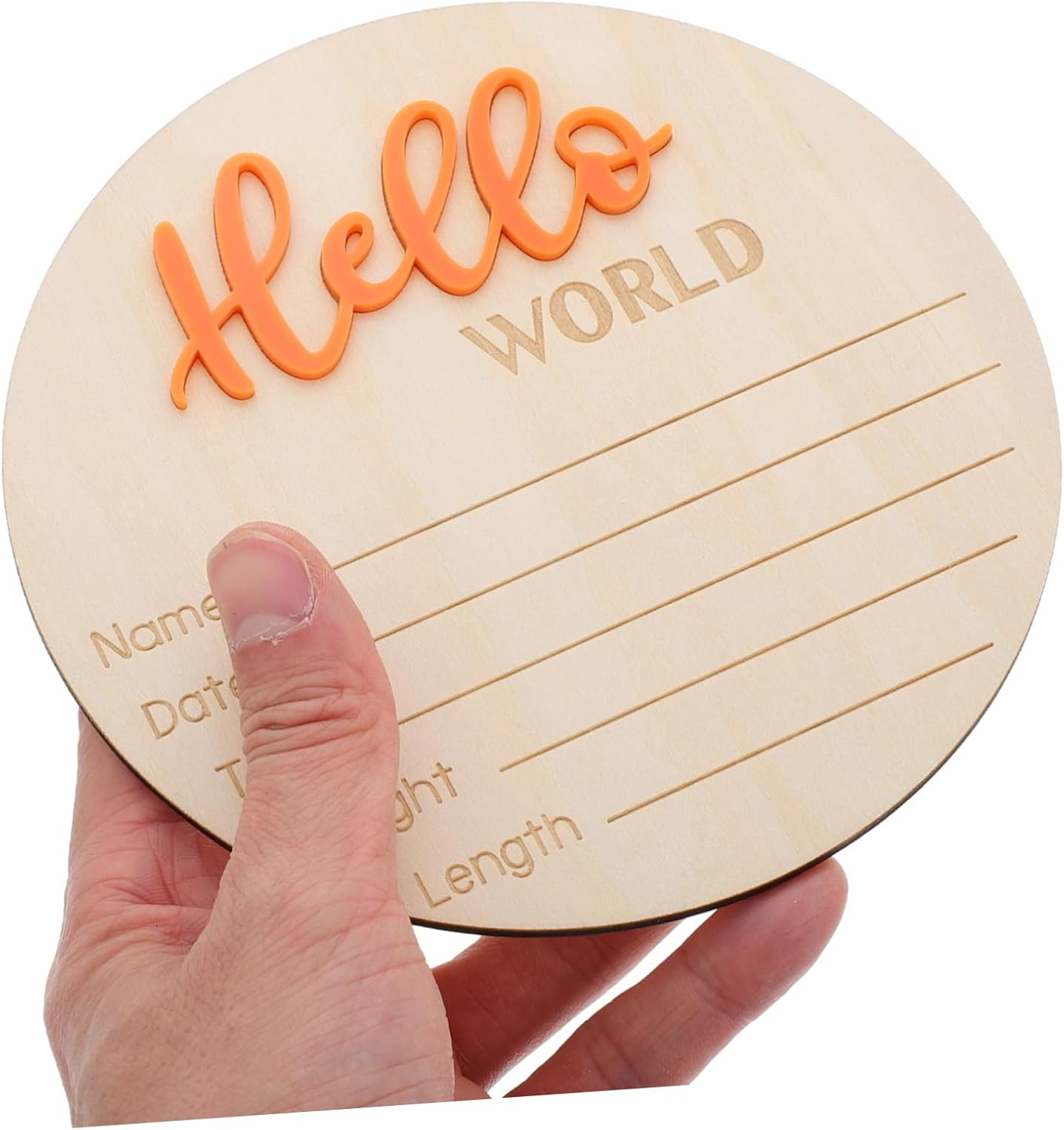 HANABASS Wooden Birth Sign Card Newborn Announcement Prop Wooden Circles Discs for Boy Girl Arrival Photo Props image number 4