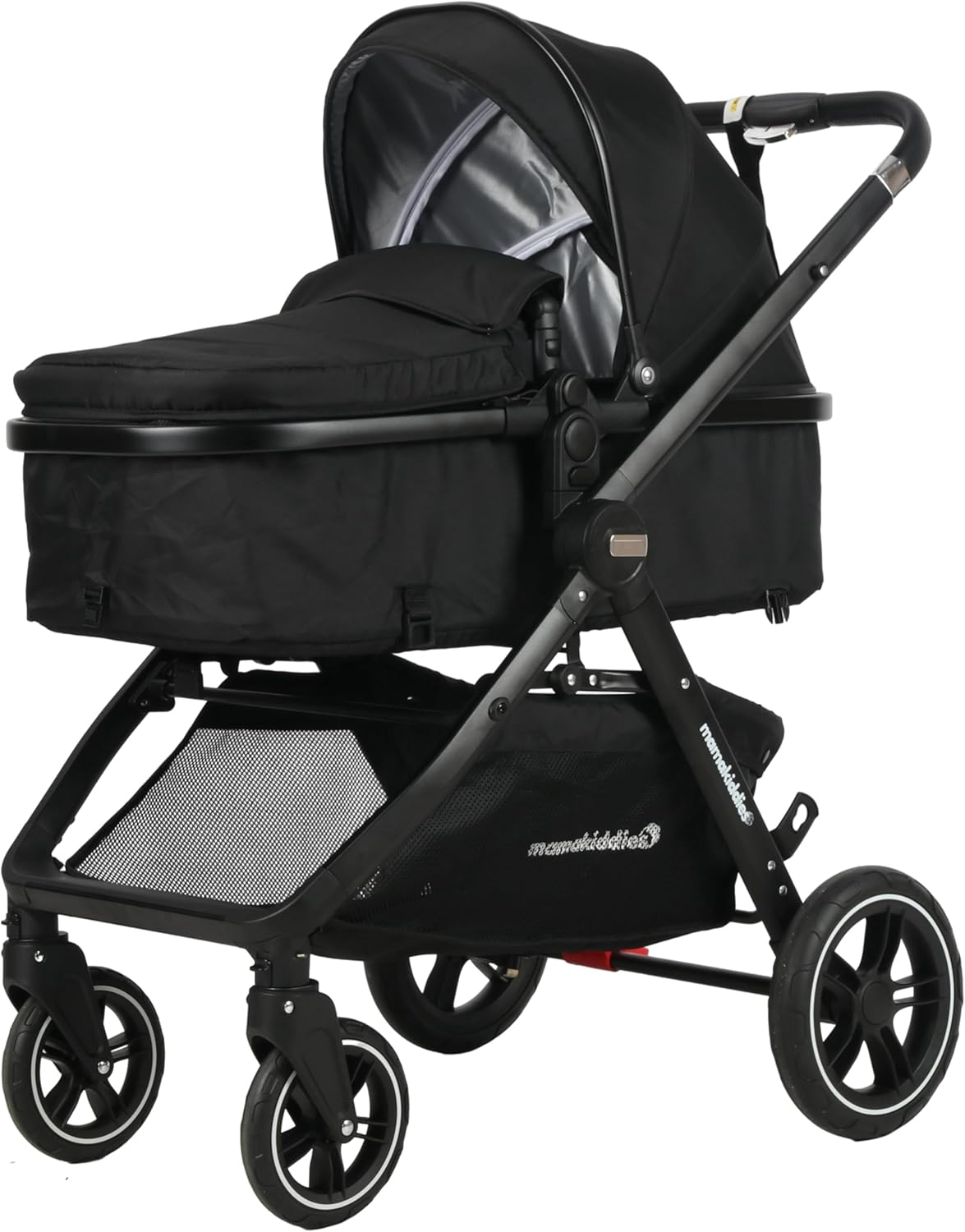 Mama Kiddies Pacto City Full Black Convertible 2In1 Aluminium Alloy Pram Stroller Bassinet image number 3