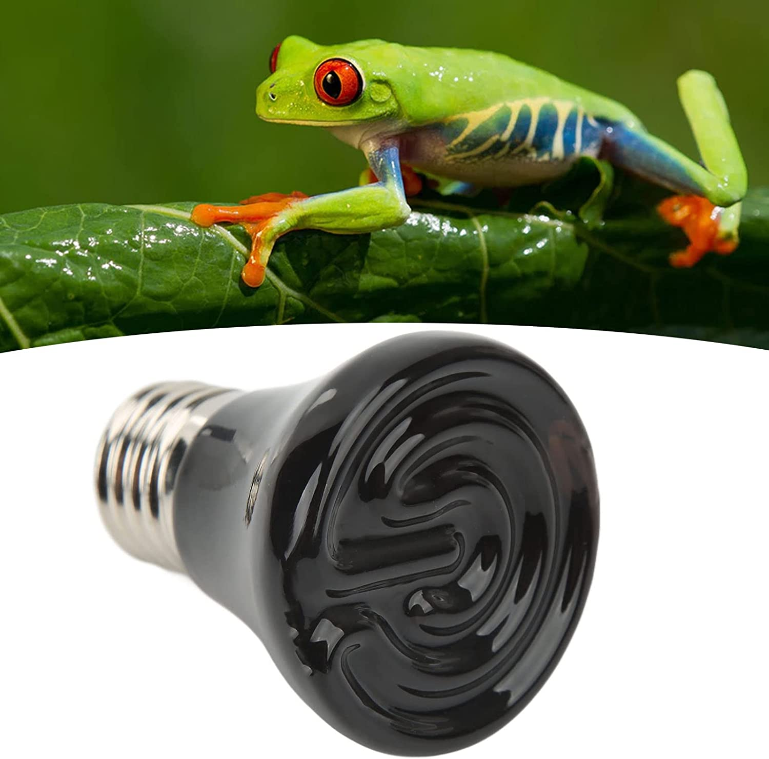 Reptile Ceramic Heating Lamp for Heat Preservation - Pig Lizard Lamp with Durable 25W Black Ceramic Heat Source image number 1