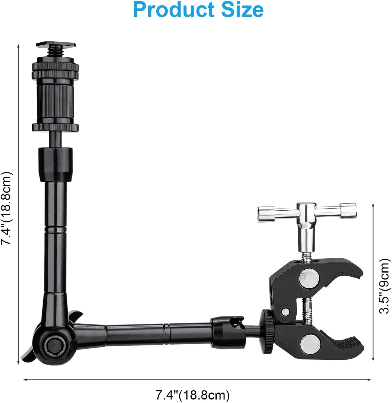 Fomito 28Cm Metal Magic Arm with Super Clamp, 360&deg; Rotation, Multi-Functional Adjustable for Camera, Photography, Video Production, Easy Installation, Portable Design image number 3