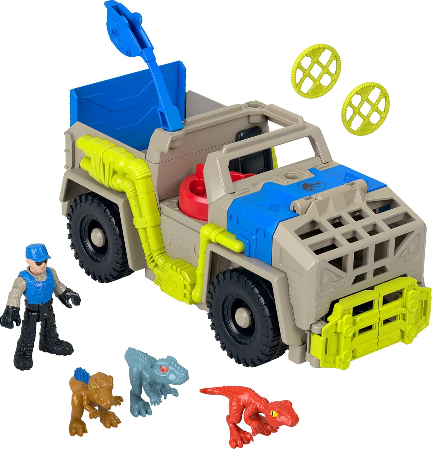 Fisher-Price Imaginext Jurassic World Dinosaur Toys Track & Transport Dino Truck Vehicle & Figure Set for Preschool Kids Ages 3+ Years image number 2