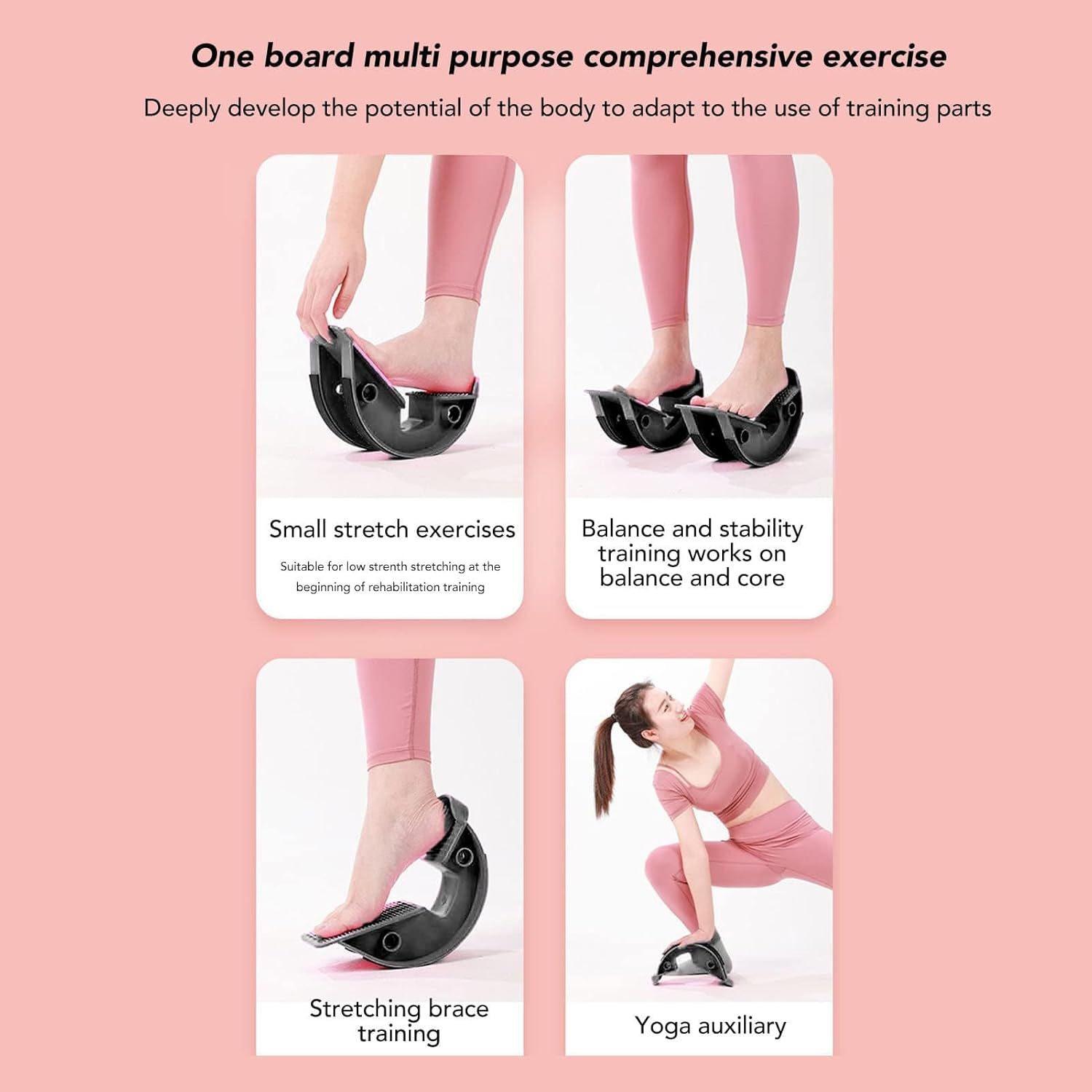 2 Pack Foot Rocker - Calf Stretcher for Reducing Foot Pain from Plantar Fasciitis,Achilles Tendonitis,Ankle Strain & Arch Pain (Black) - Blue image number 4