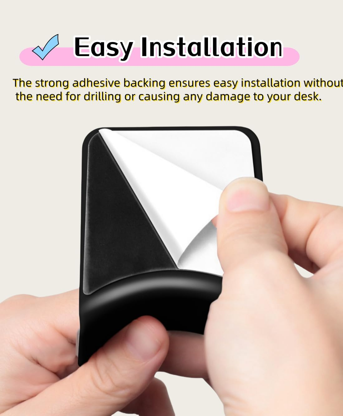 ME-E Mini Headphone Stand for Desk &ndash; under Desk Headset Wall Mount with Strong Adhesive Hook, Compatible with Airpods Max &Most Headphone/Controller (Under Desk/Blue)