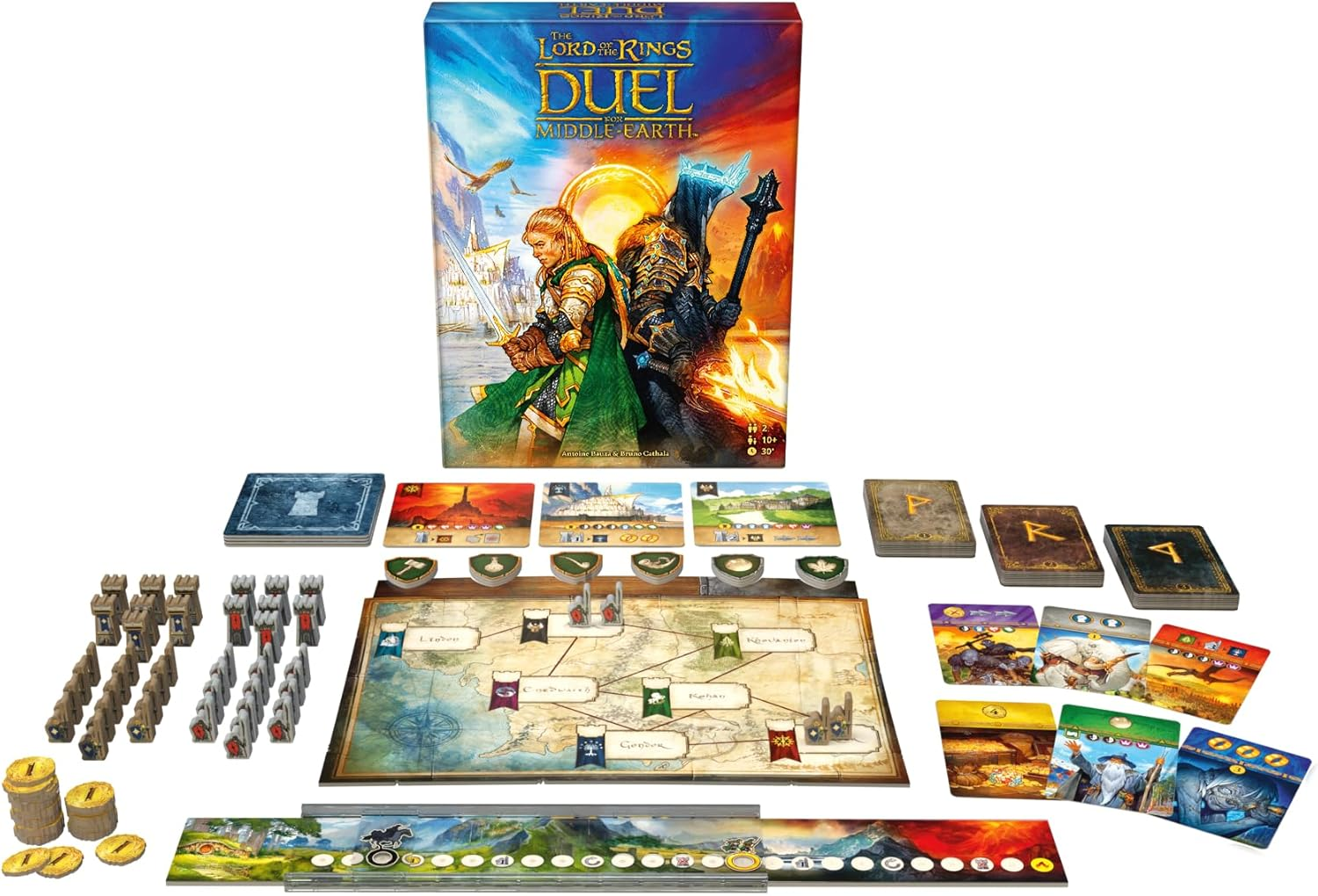 Asmodee | Repos Production | Lord of the Rings Duel for Middle-Earth | Board Game Based on 7 Wonders Duel | 2 Players, Ages 10+