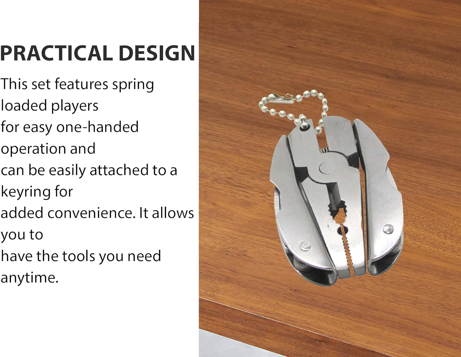 Mini Plier Keychain Set - 6-In-1 Multitool Plier, Adjustable Wrench & Carry Case - Multifunctional All in One Tool - Wire Strippers, Phillips Screwdriver, Knife, File & Flat Screwdriver image number 1