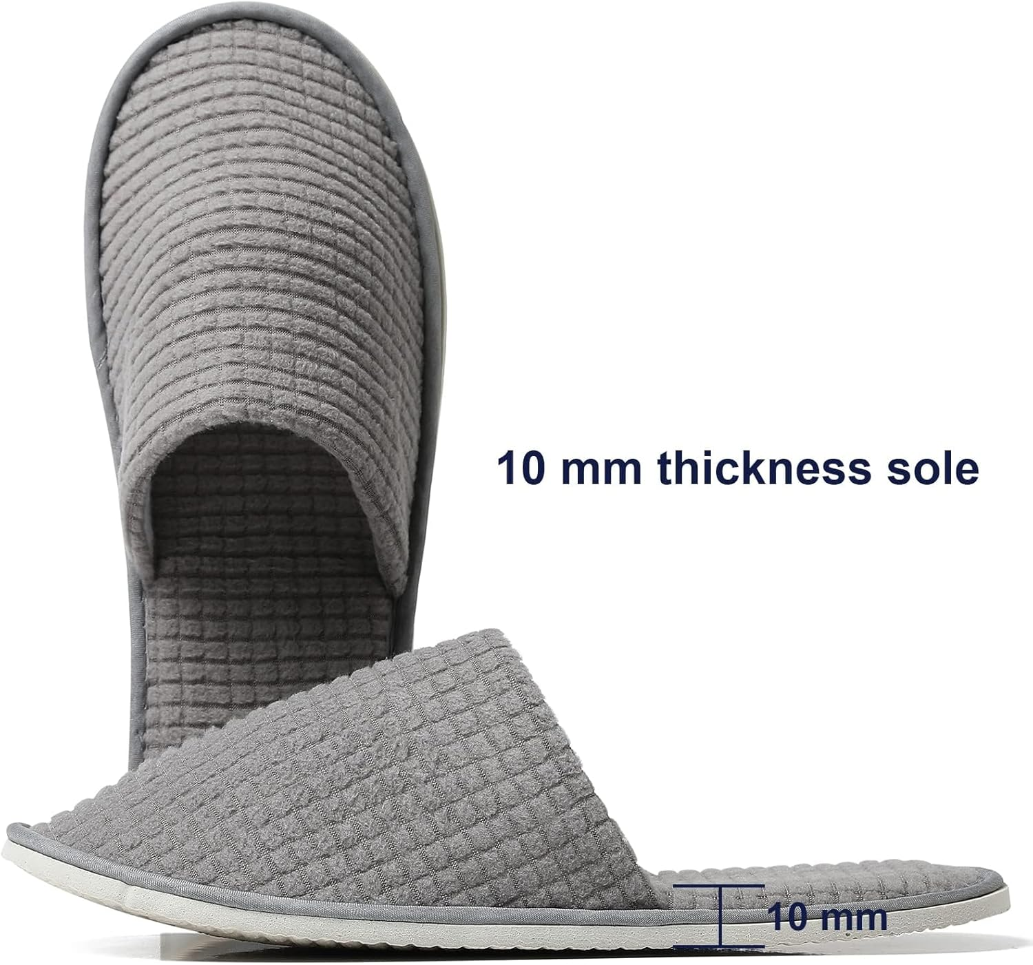 12 Pairs Disposable SPA Slippers for Guests, Soft Hotel Slippers Polar Fleece, Washable Reusable House Slippers Unisex,For Wedding Party Bedroom Travel image number 2