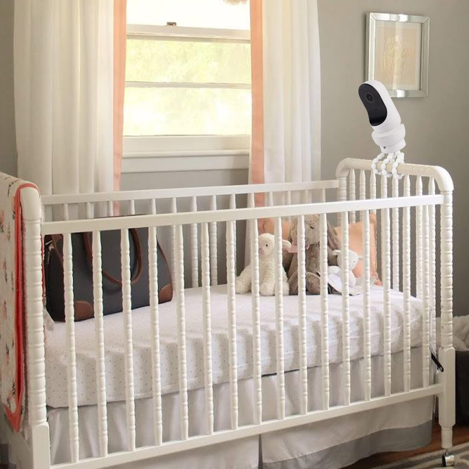 Flexible Tripod Baby Monitor Mount for Owlet Cam and Owlet Cam 2, Attach Your Baby Camera Wherever You like without Tools or Wall Damage - White image number 5