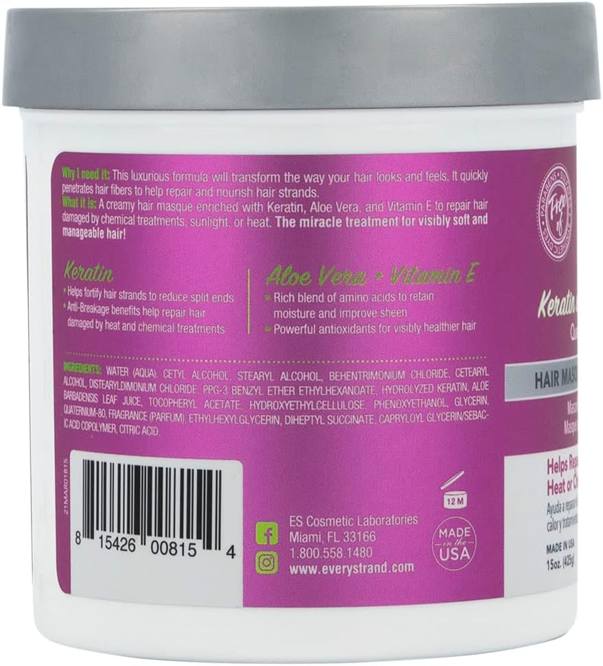 EVERY STRAND Keratin Hair Masque, 15 Oz image number 3