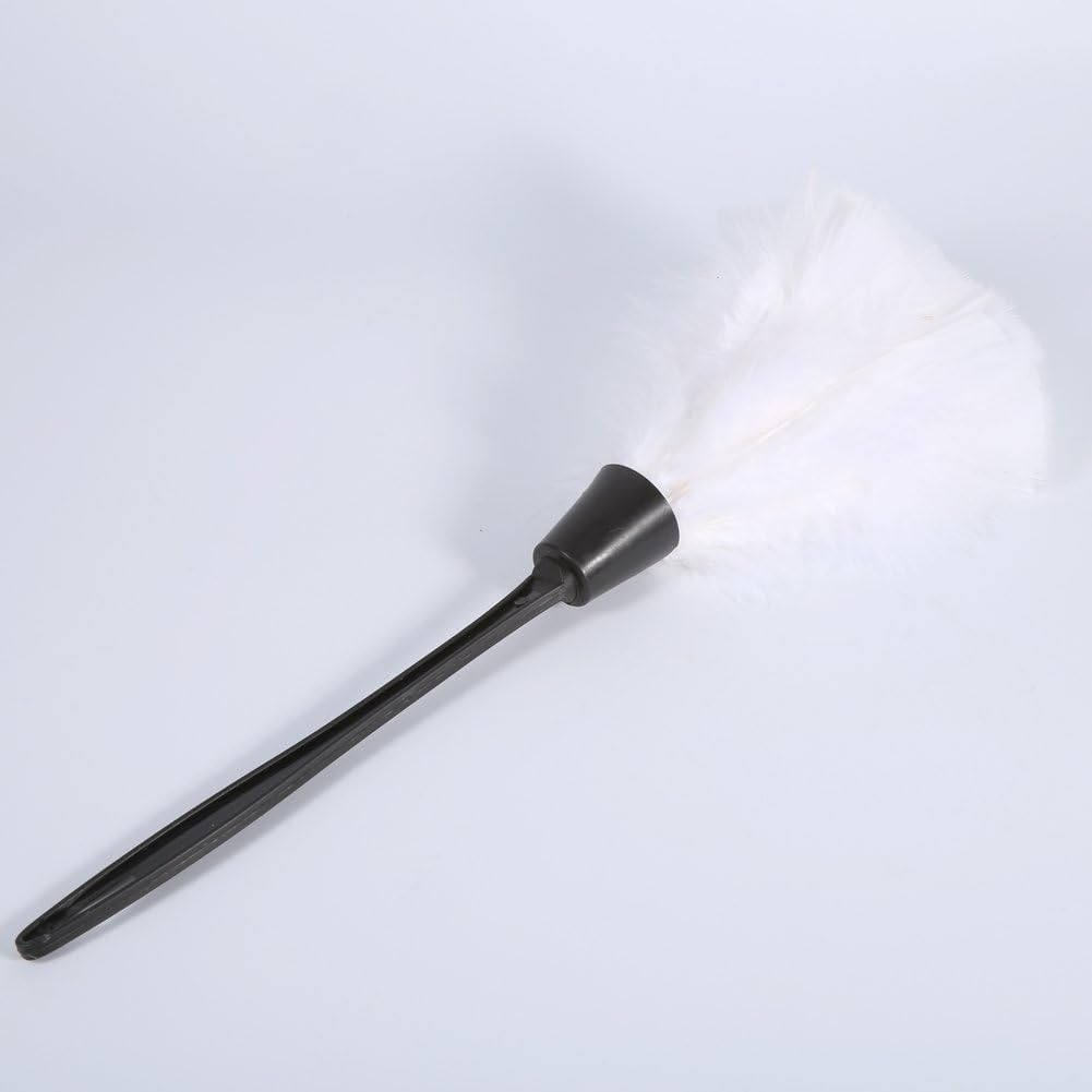 Uadme Duster with Turkey Feathers, White, Soft Turkey Feather Dust Brush with Black Handle, Cleaning Tools for Home Furniture and Cars image number 3