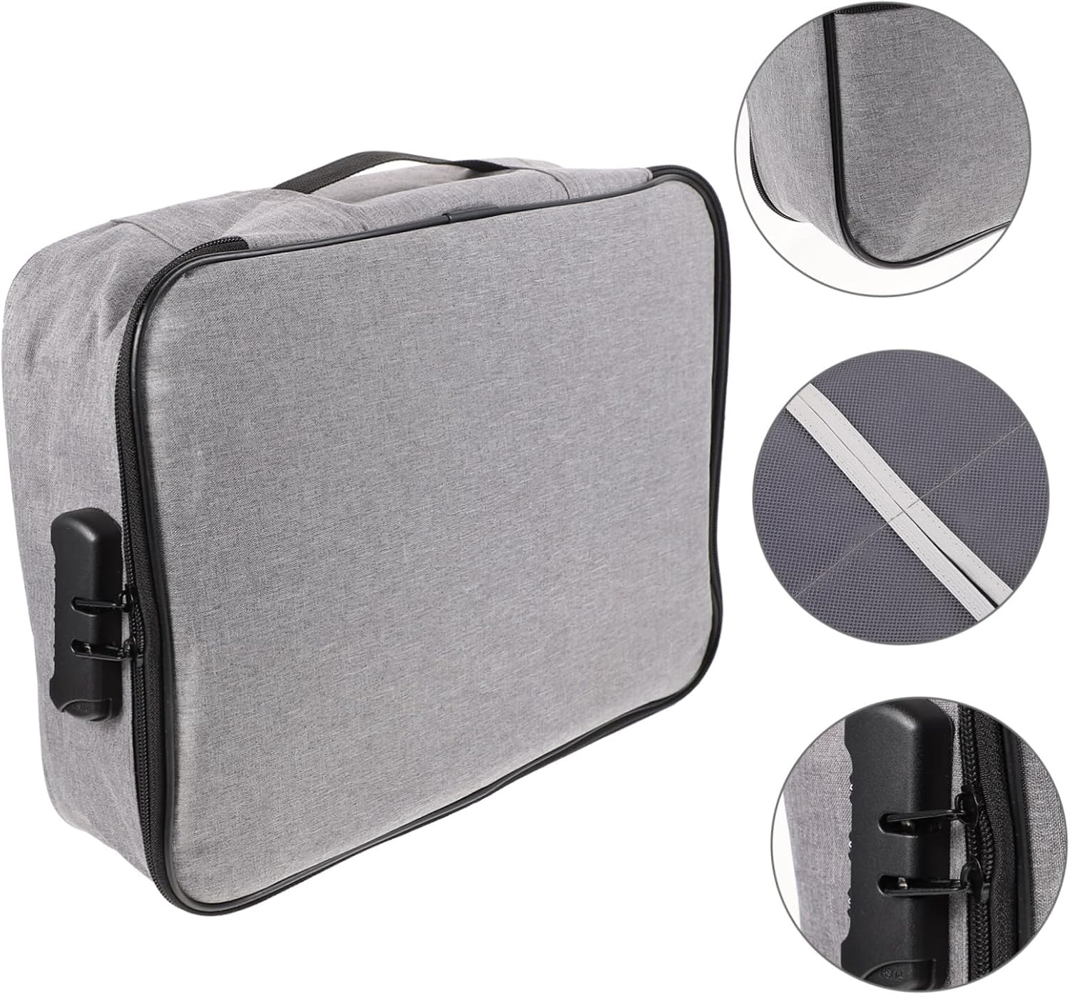 HAPINARY Travel Document Collection Bag Home File Holder Large Capacity Id Storage Bag Document Pouch - Navy image number 7