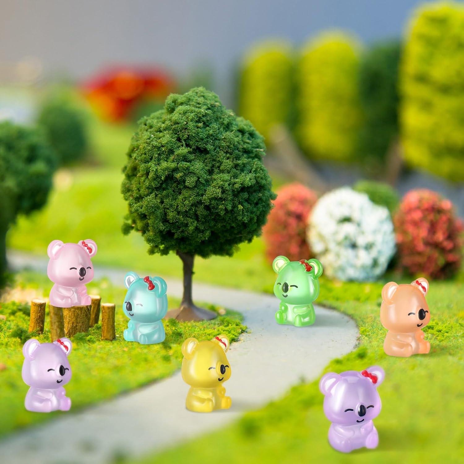 90 Pcs Resin Koala Miniatures Mini Animals Figures Cute Koala Figurine Fairy Decor Animal Ornament for Home Decoration Garden Landscape Accessories Craft Cake Decoration DIY image number 4