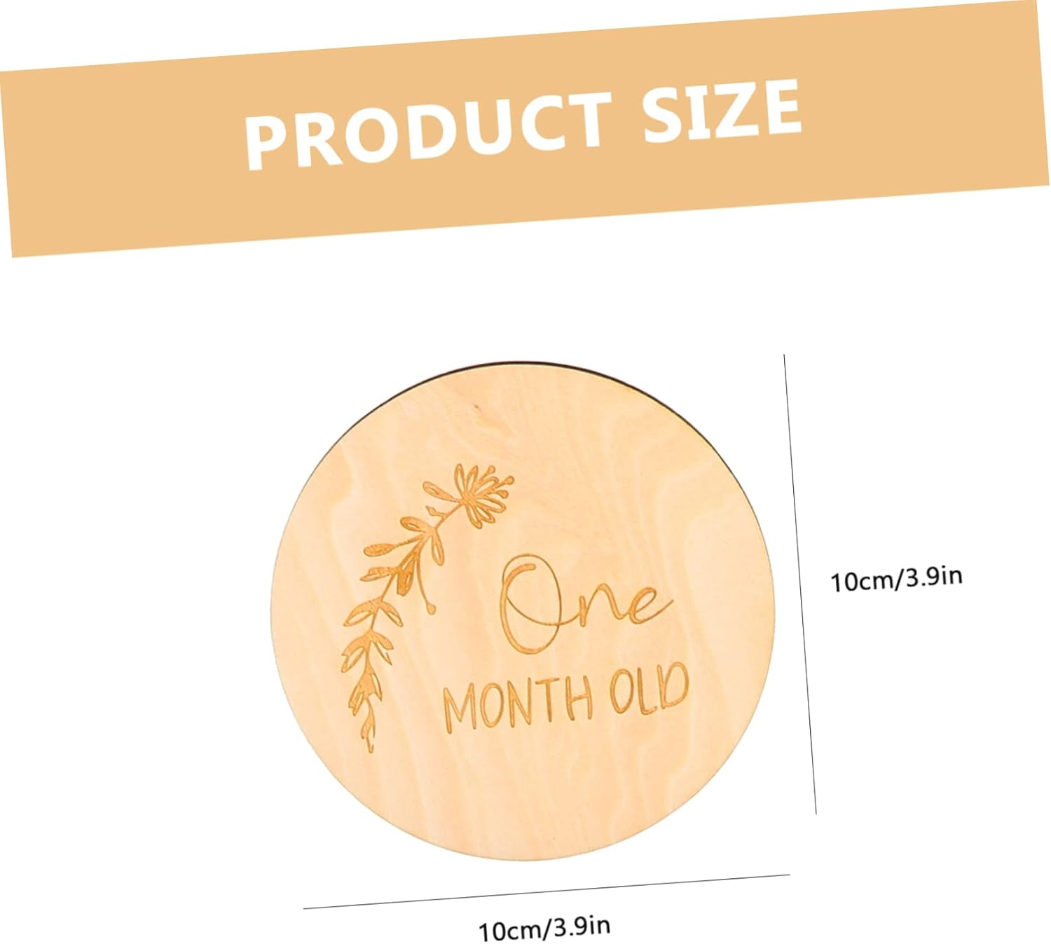 MERRYHAPY 14Pcs Wooden Milestone Cards Set Unisex Photo Props for Newborns Milestone Discs for Memorable First Year Adorable Growth Announcement Plaques Smooth Finish for Safe Use image number 2