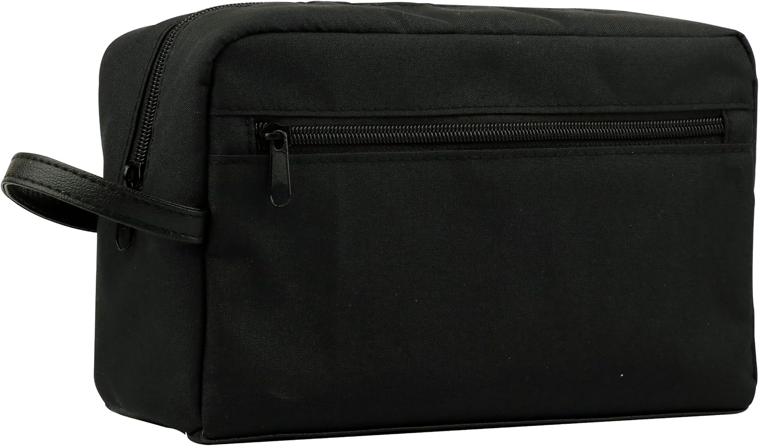 Conair Travel Toiletry Bag &ndash; Durable Fabric Lined Organizer with Zippered Top, Front Pocket, Ideal for Toiletries, Makeup & Personal Items, Black image number 1