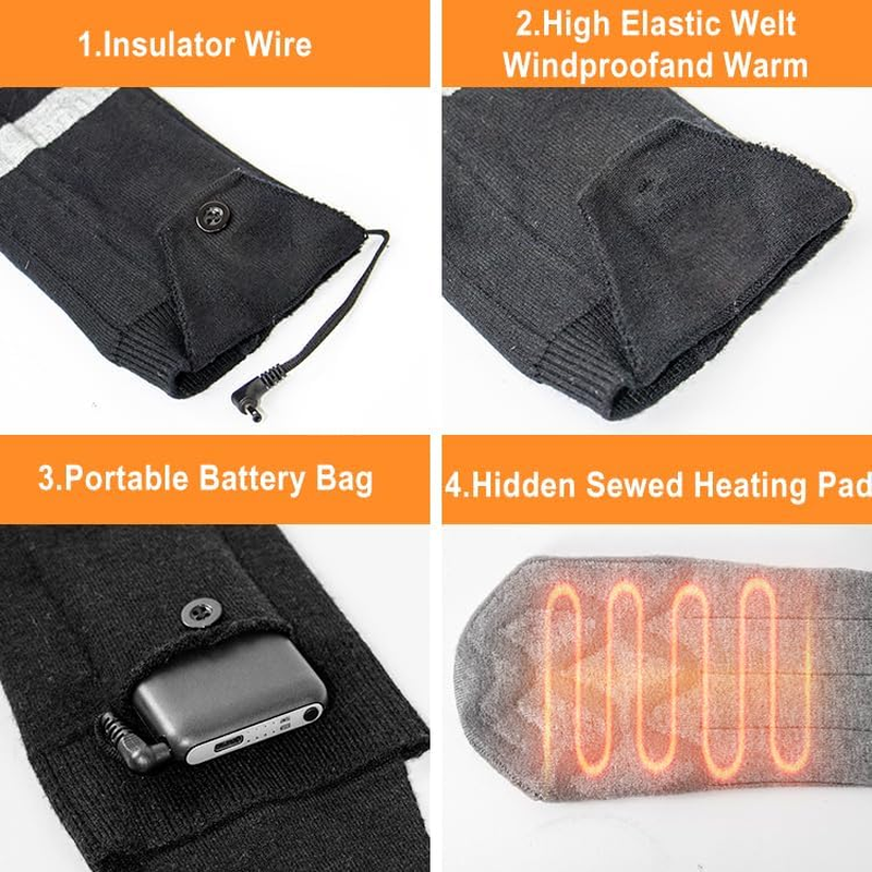 Rechargeabel Electric Heated Socks for Men and Women with Rechargeable 5000Mah Battery, with 4 Temperature Settings, for Skiing, Camping, Hiking image number 2