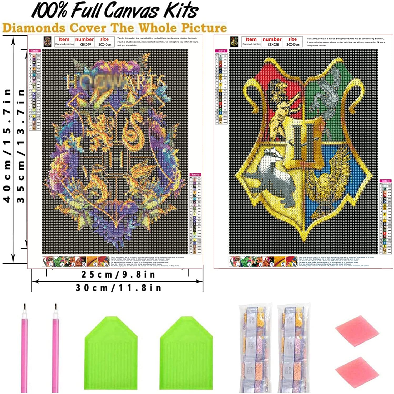 2 Pack Diamond Painting Kits -Badge Harry Magic Boy Full Drill Diamond Paint by Number for Adults,Pictures Arts Craft Perfect for Relaxation and Home Wall Decor Gift 12X16 Inch (2 Pcs Badge) image number 4