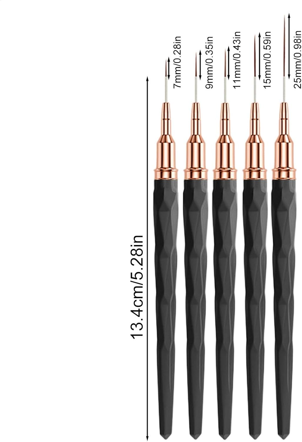 Nail Liner Brushes,Fine Tip Liner Brushes | UV Gel Polish Painting Nail Design Tools, Sizes 7/9/11/15/25Mm, Nail Tech Supplies for Women Girls - Pink image number 5