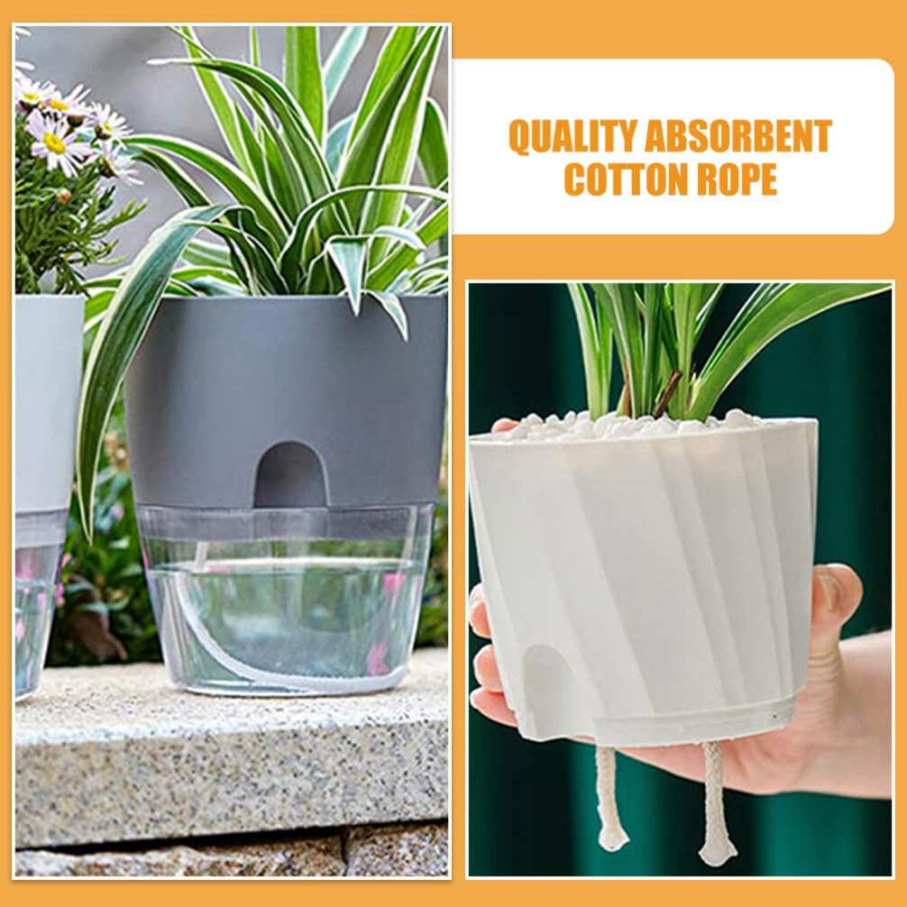 SUPVOX 1 Gardening Self-Absorbing Flower Pots Houseplants Perlite for Plants Hydroponics Supplies Cotton Water Absorption Thread Cotton Hydroponic Rope Garden Supply White Cotton Rope image number 6