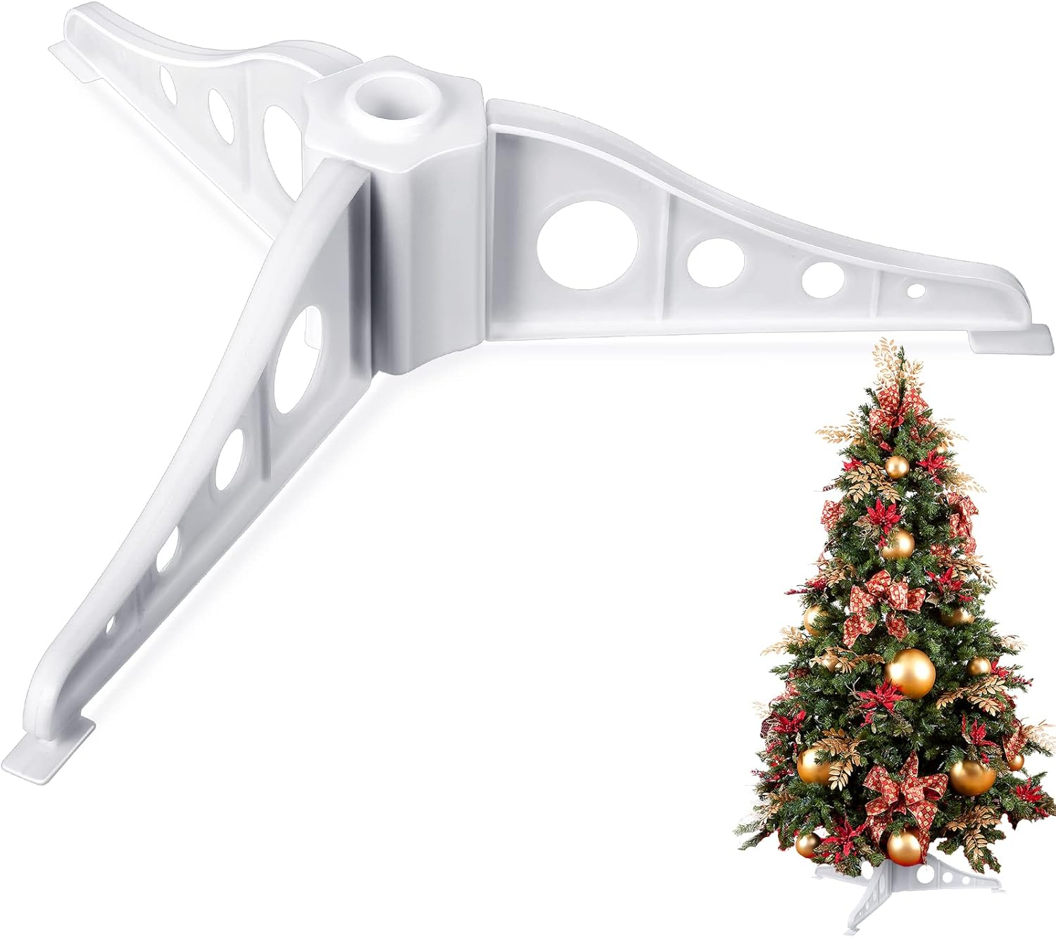 Youyole Christmas Tree Stand Plastic Legs Replacement White Artificial Xmas Base Holder for Trees 0.75'' in Diameter image number 2