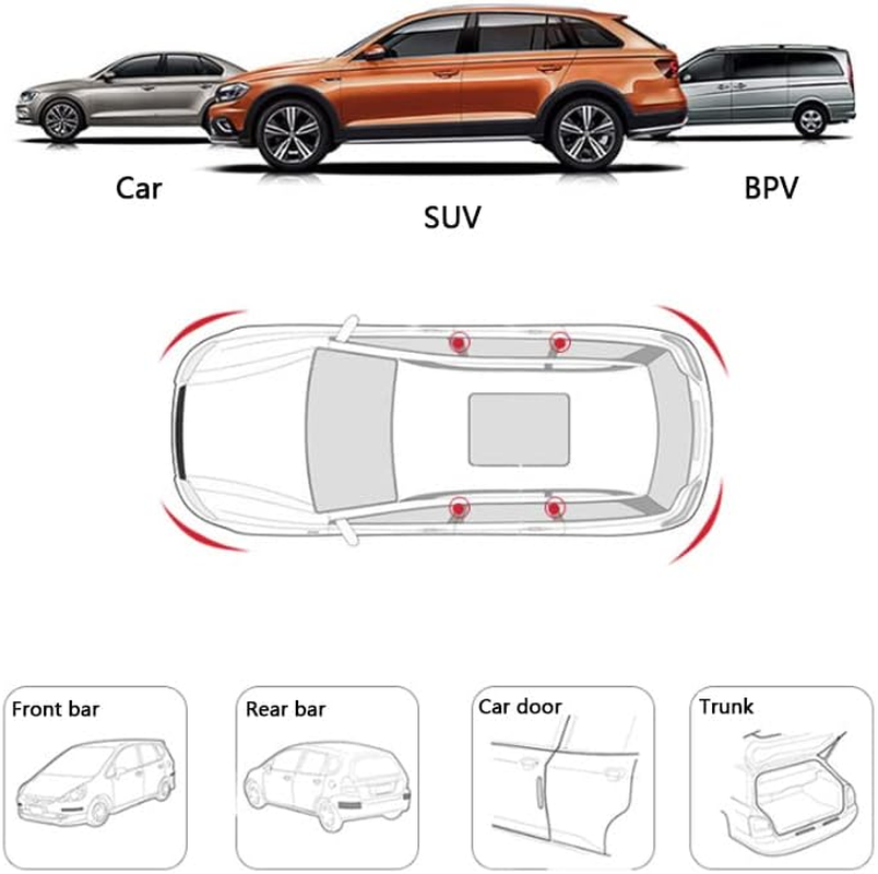 Betterjonny 4 Pieces Universal Carbon Fiber Bumper Protector Trim, Corner Guard Rubber Front Rear Anti-Collision Strips for Most Cars image number 1