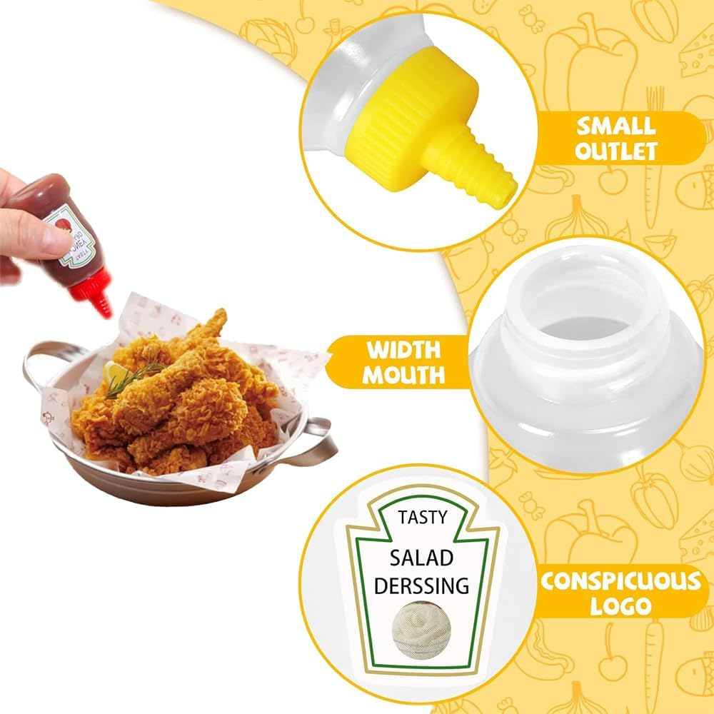 4-Pack Ketchup Sauce Bottles - Portable and Reusable Lunch Box Dispensers image number 3