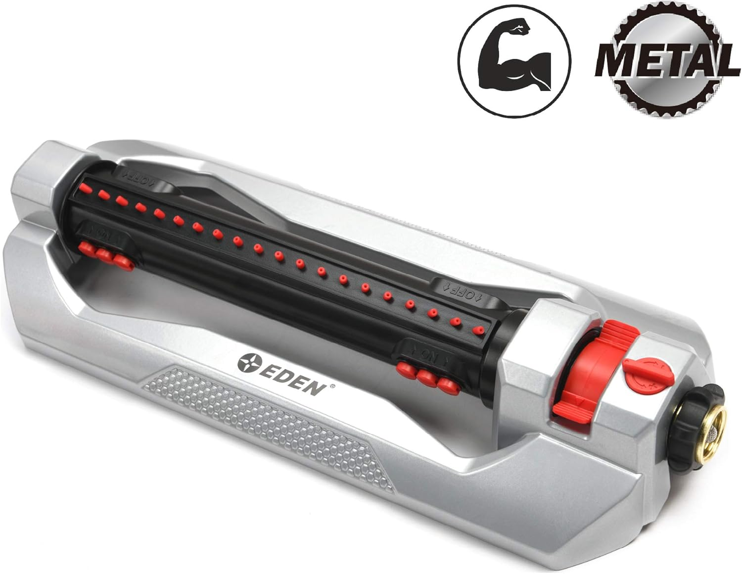 Eden 94116 Heavy Duty Metal 3-Way Oscillating Sprinkler for Large Lawn and Garden W/Quick Connect Starter Set image number 3