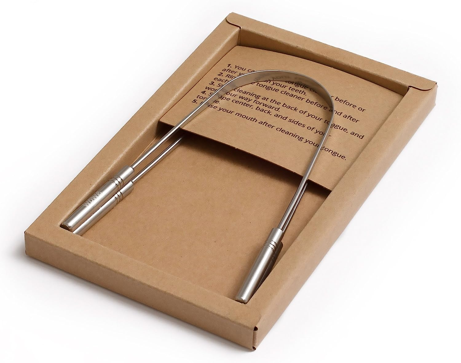 Tongue Scraper Cleaner (2 Pack) - Metal - Get Rid of Bacteria and Bad Breath - by Wowe Lifestyle Products Stainless Steel image number 5