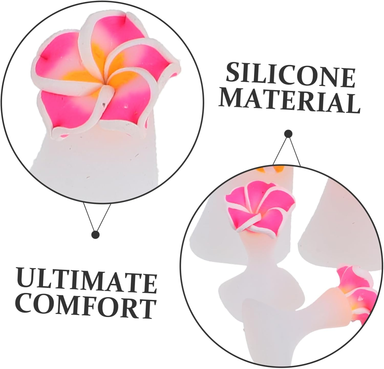 DEARMAMY 3 Sets Silicone Toe Separators for Pedicures Comfortable Nail Polish Application Professional Nail Care Tool Pink Soft Material Easy to Clean and Fit image number 3