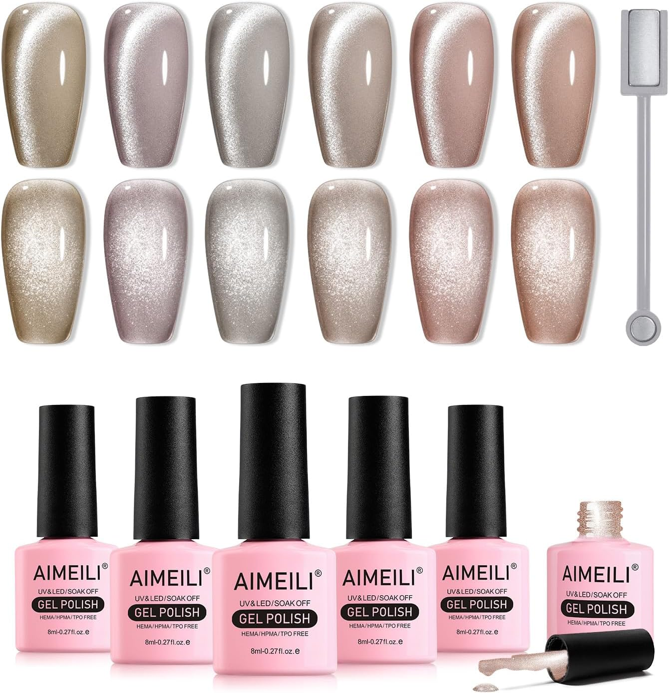 AIMEILI Gel Nail Polish 6 X 8Ml Set 63