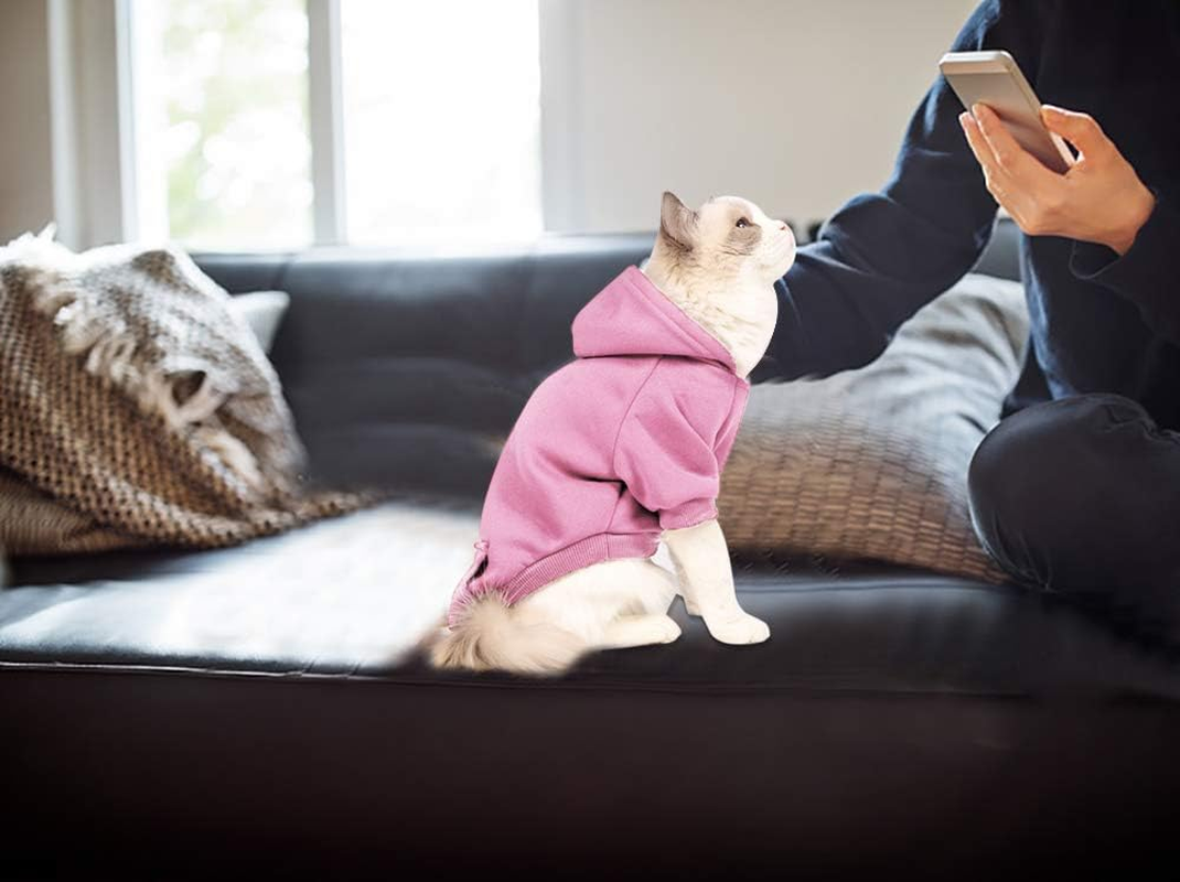 2 Pack Pet Dog Clothes Knitwear Dog Sweater Dog Hoodie Sweatshirts Soft Thickening Warm Pup for Small Dogs Chihuahua Coat Clothing Puppy Cat Custume (Pink, Small) image number 6