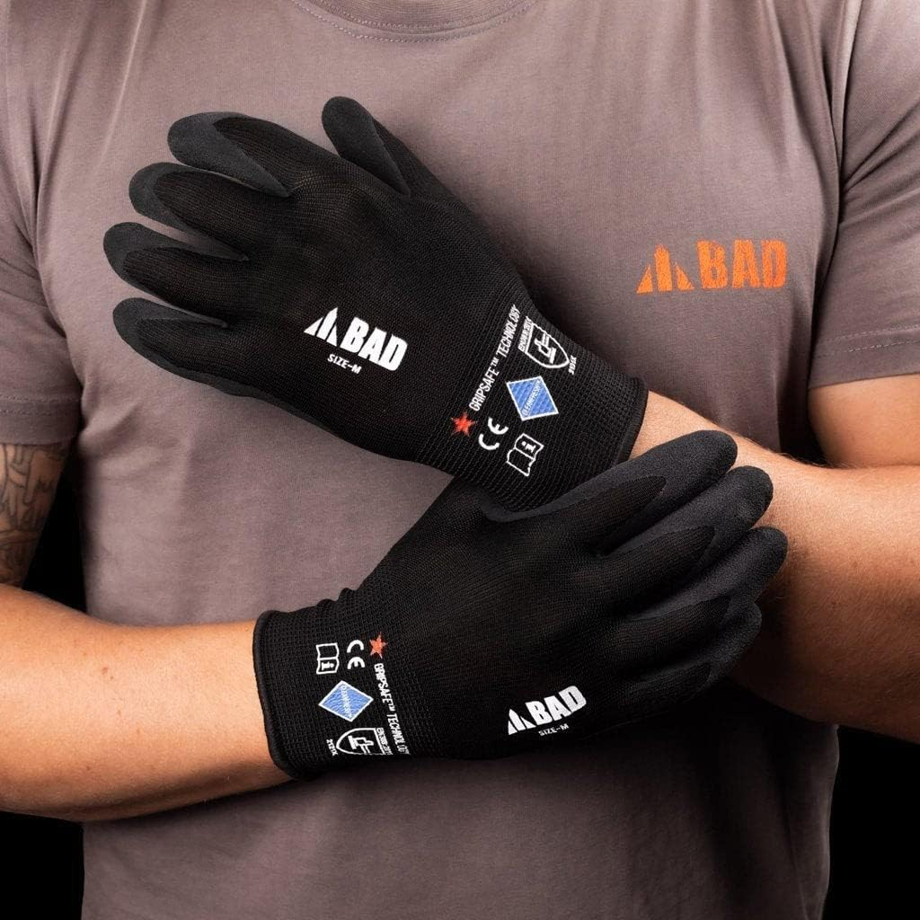 BAD WORKWEAR Unisex Stealth Nitrile Grip-Safe Work Gloves image number 3