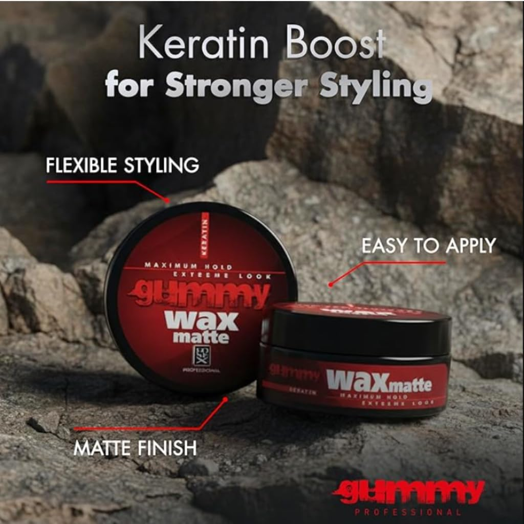 Gummy Wax Keratin Hair Styling Wax 4.7 Fl Oz, Maximum Hold Alcohol-Free Wax with Keratin for Extreme Styles, All Hair Types image number 1