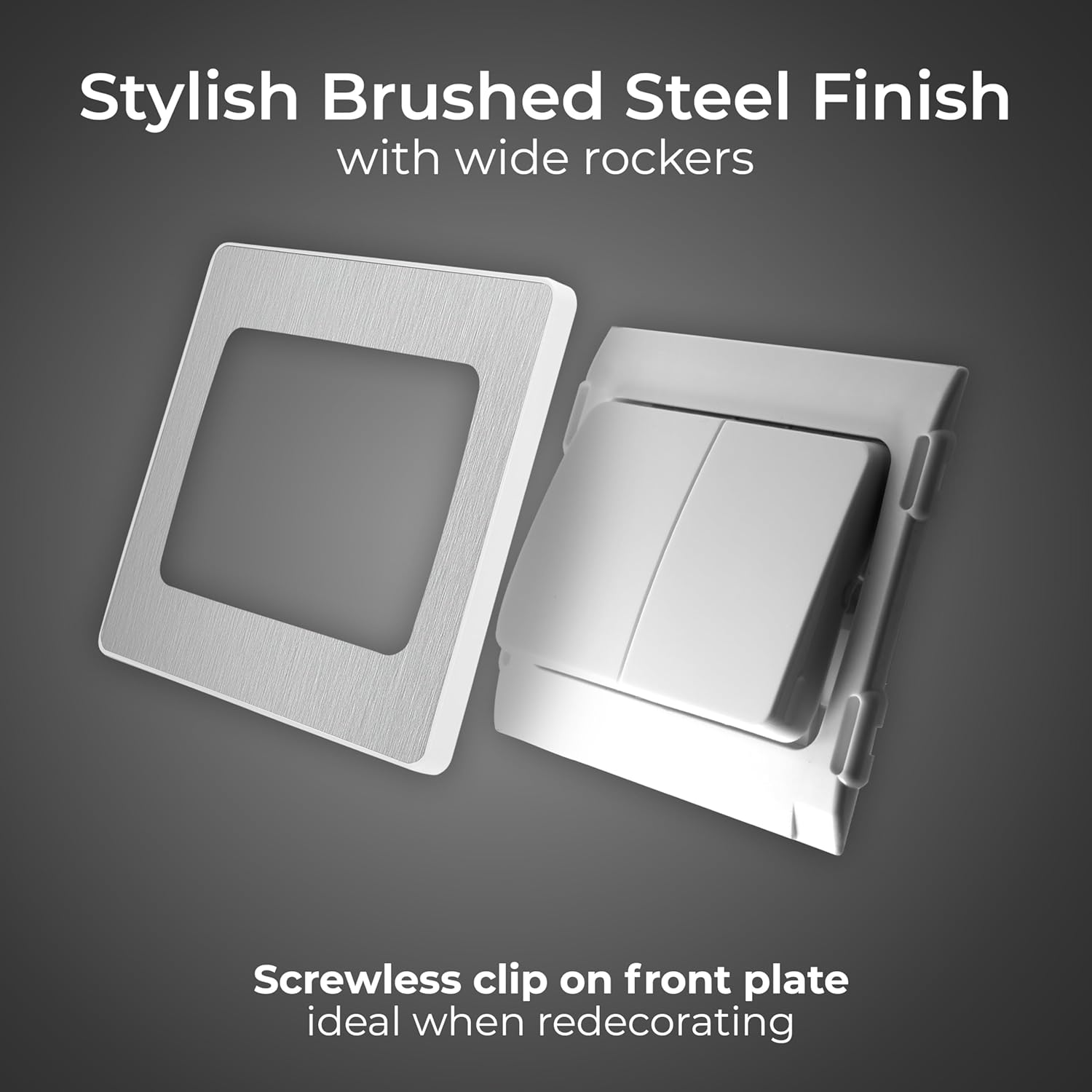 BG Electrical Evolve Double Light Switch, 2 Way, Wide Rocker