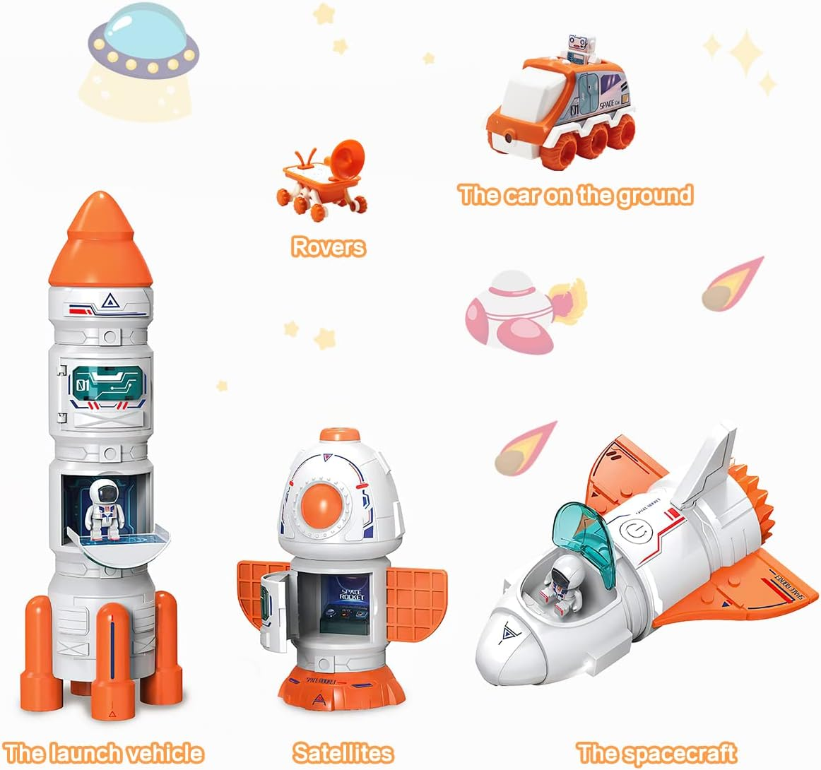 Mostop Space Shuttle Rocket Toys for Kids Rocket Ship Toys with Light and Blast off Sound Effects, Space Adventure Toys with Spraying & Projection Function, Kids Science Educational Toys image number 5