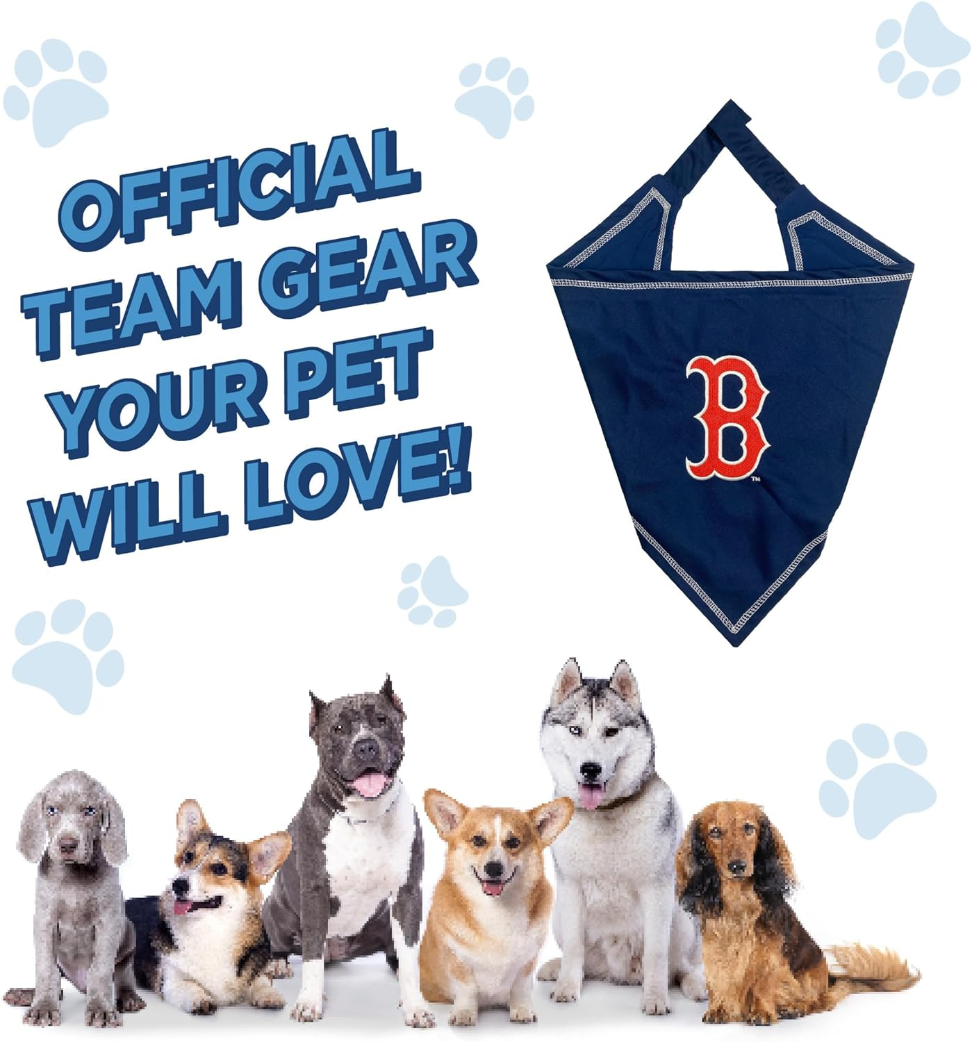Pets First MLB Boston RED SOX TIE Bandana, Large/X-Large. Dog Bandana Scarf Bib for Pet Cat Dog. the Ultimate Game-Day, Party Bandanna (RSX-3550-L-XL) image number 4
