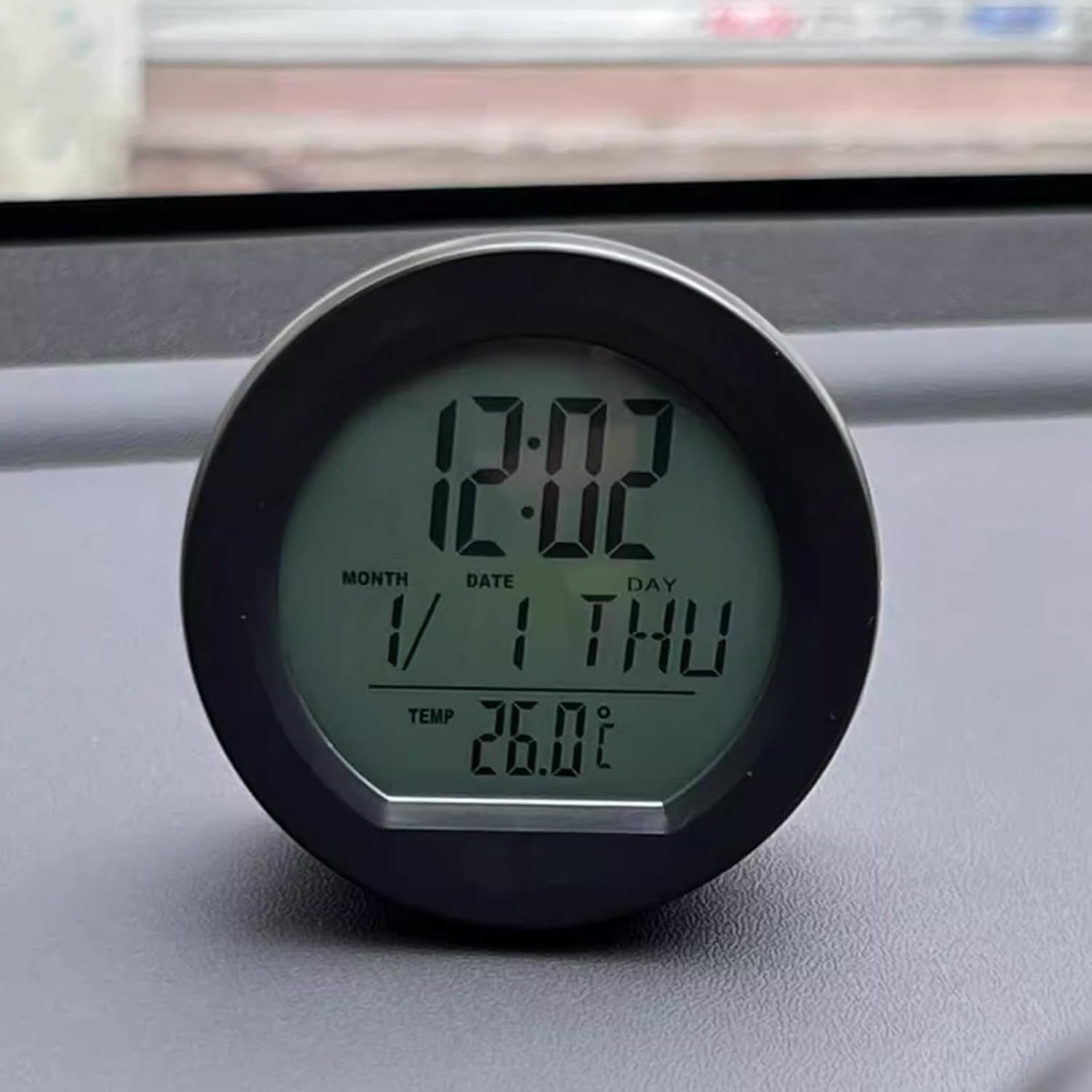 Timloon Car Dashboard Clock with Automatic Backlight at Night, Fahrenheit Temperature, 12/24 Hour Format Time, Calendar for Car Truck Office Home and Outdoor Camping (Includes Battery) image number 4