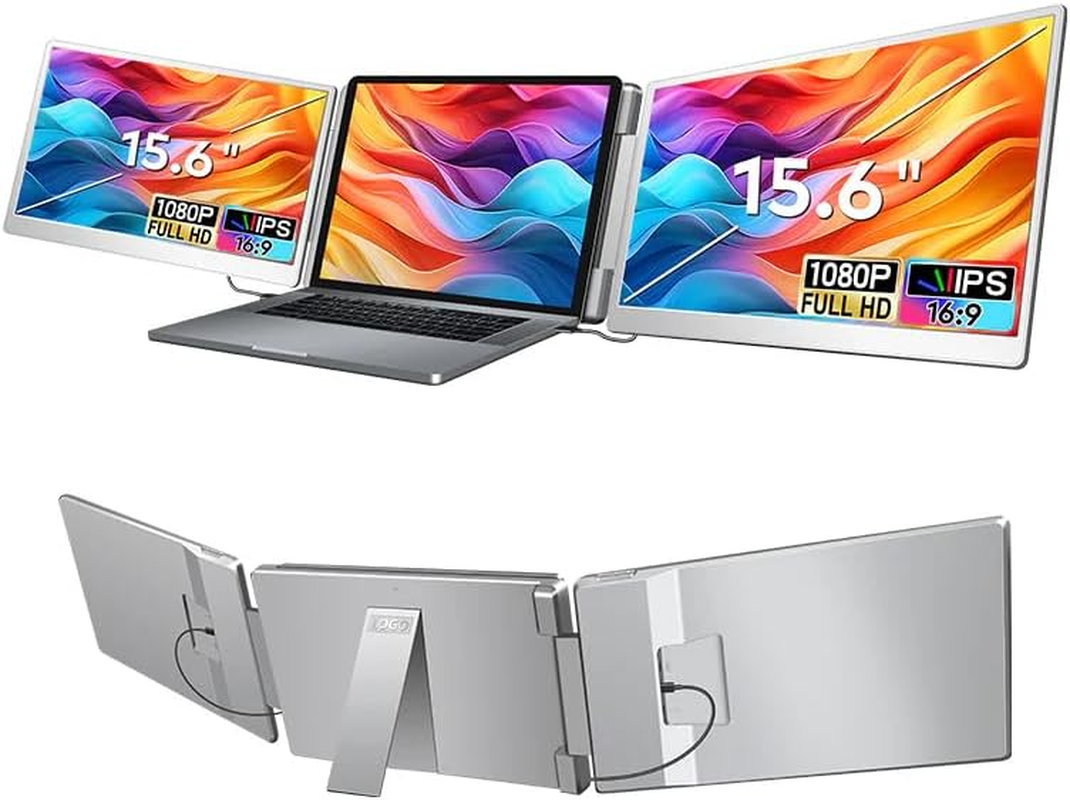 Trion 15.6-Inch 360&deg; Portable Monitor Extender for Laptop 1080P IPS FHD Dual Laptop Screen Grey (1 Year AU Warranty)