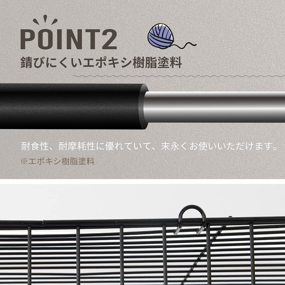 BTM Cat Cage, Cat Cage, 3 Tiers, Cat Gauge, Stylish, Cat House, Multi-Tier, Answering Machine, Protection, Escape Prevention, Multiple Pet Cage (M) image number 3