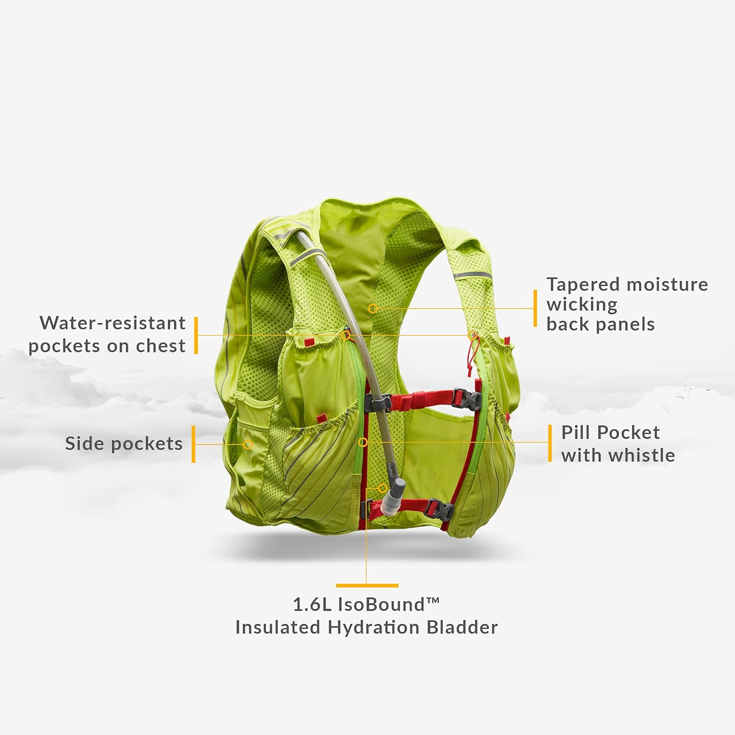 Nathan Pinnacle 12L Hydration Pack Running Vest with 1.6L Water Bladder Included. Hydration Backpack for Women / Men / Unisex. for Runs, Hiking, Cycling and More image number 3