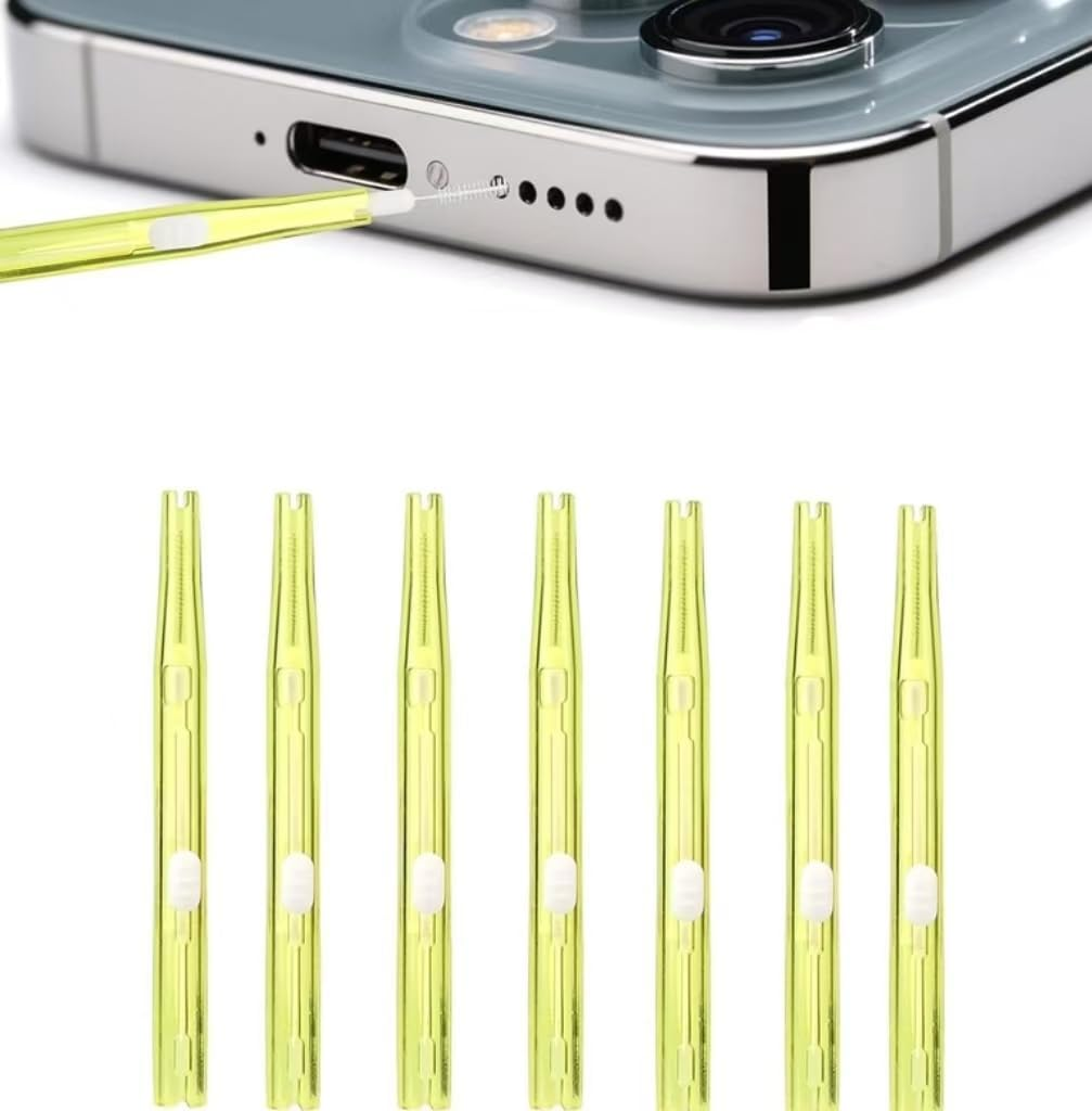 Phone Charge Port Cleaning Brushes, 8Pcs Anti-Clogging Dual Side Cell Phone Hook Cleaner Mini Brushes, Anti-Clogging Dust Remover Mini Cleaning Brushes for Iphone Charging Port image number 1