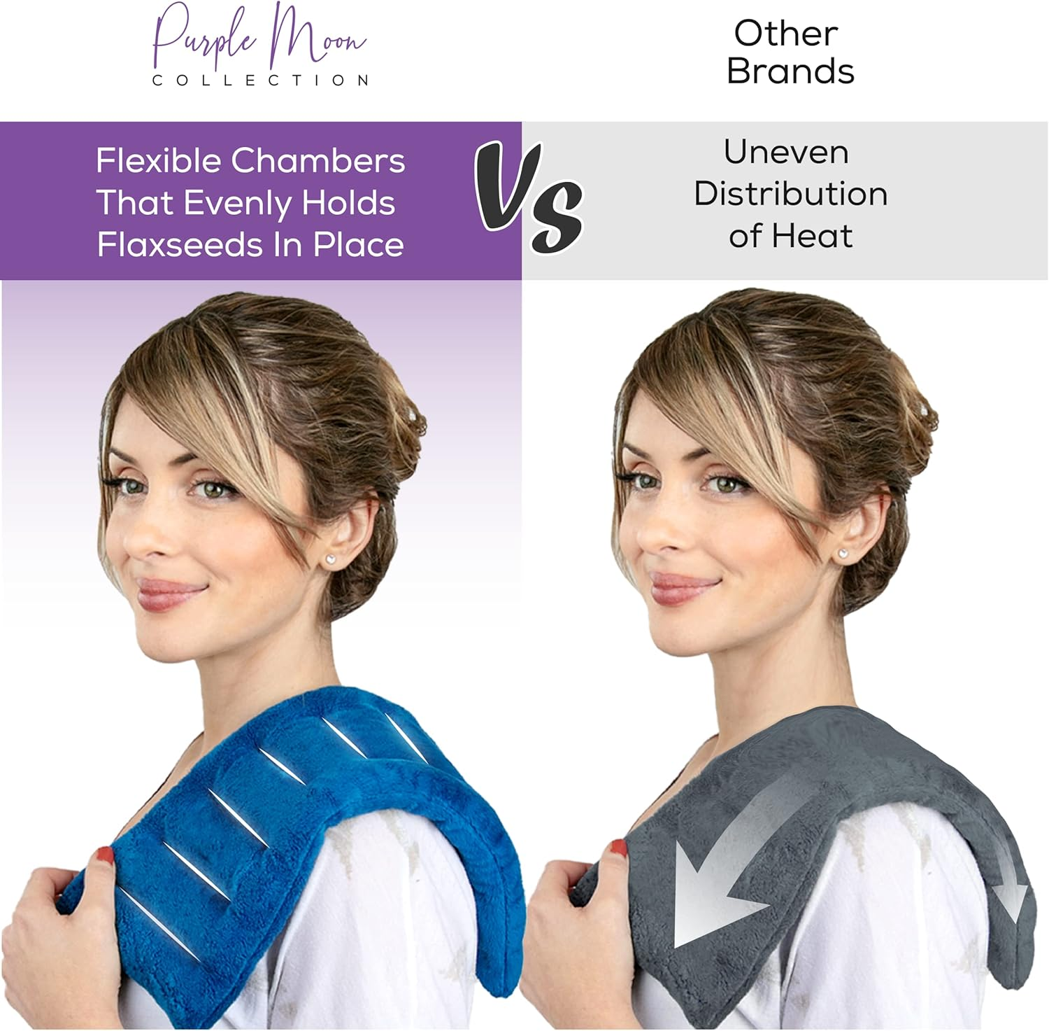 Microwavable Heat Pack for Pain Relief &ndash; Small Wheat Bag Heating Pad &ndash; Reusable Hot Compress for Cramps, Stress Relief & Muscle Relaxation &ndash; Targeted Neck & Shoulder Comfort